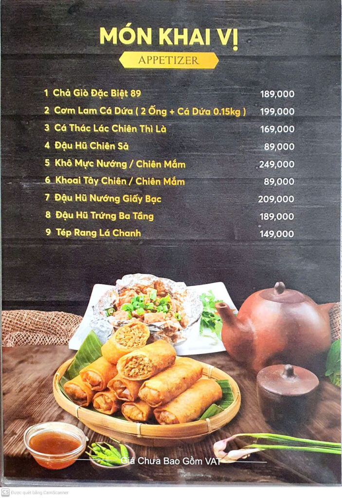 Menu Món Ăn Hầm Rượu 89 - 172 Phan Văn Hớn (2)